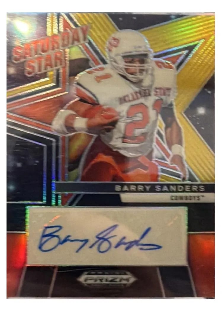 2025 Panini Prizm Draft Picks Saturday Star Signature Barry Sanders #SSS-BSS card
