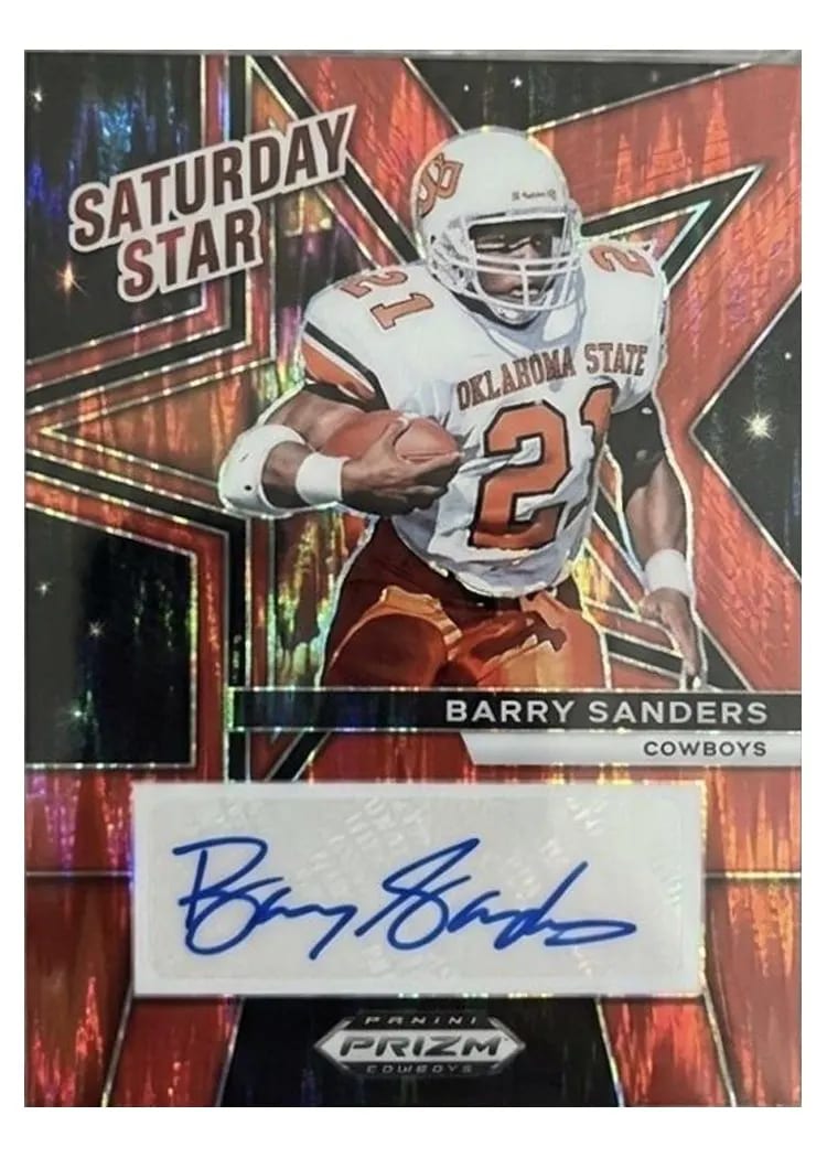 2025 Panini Prizm Draft Picks Saturday Star Signature Barry Sanders #SSS-BSS card