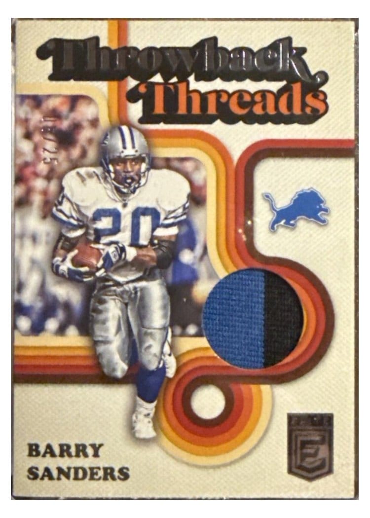 2024 Donruss Elite Throwback Threads Doubles Barry Sanders / Billy Sims #TTD-DET card