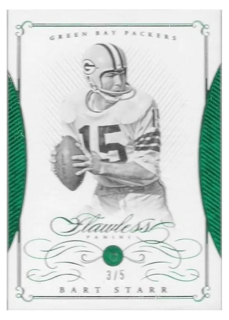 2015 Panini Flawless Bart Starr Emerald #111 card