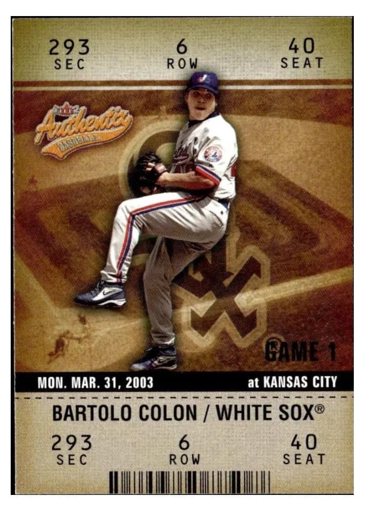 2003 Fleer Authentix Bartolo Colon #98 card
