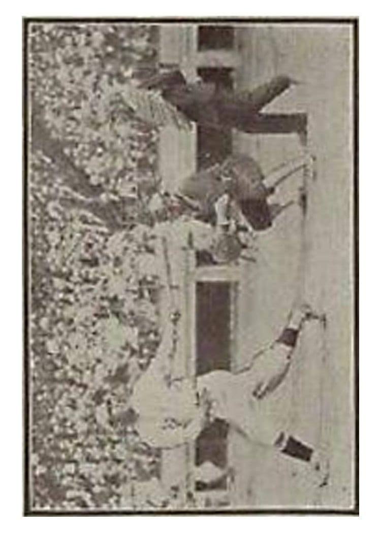1913 Tom Barker Game Batter Swinging Looking Back card