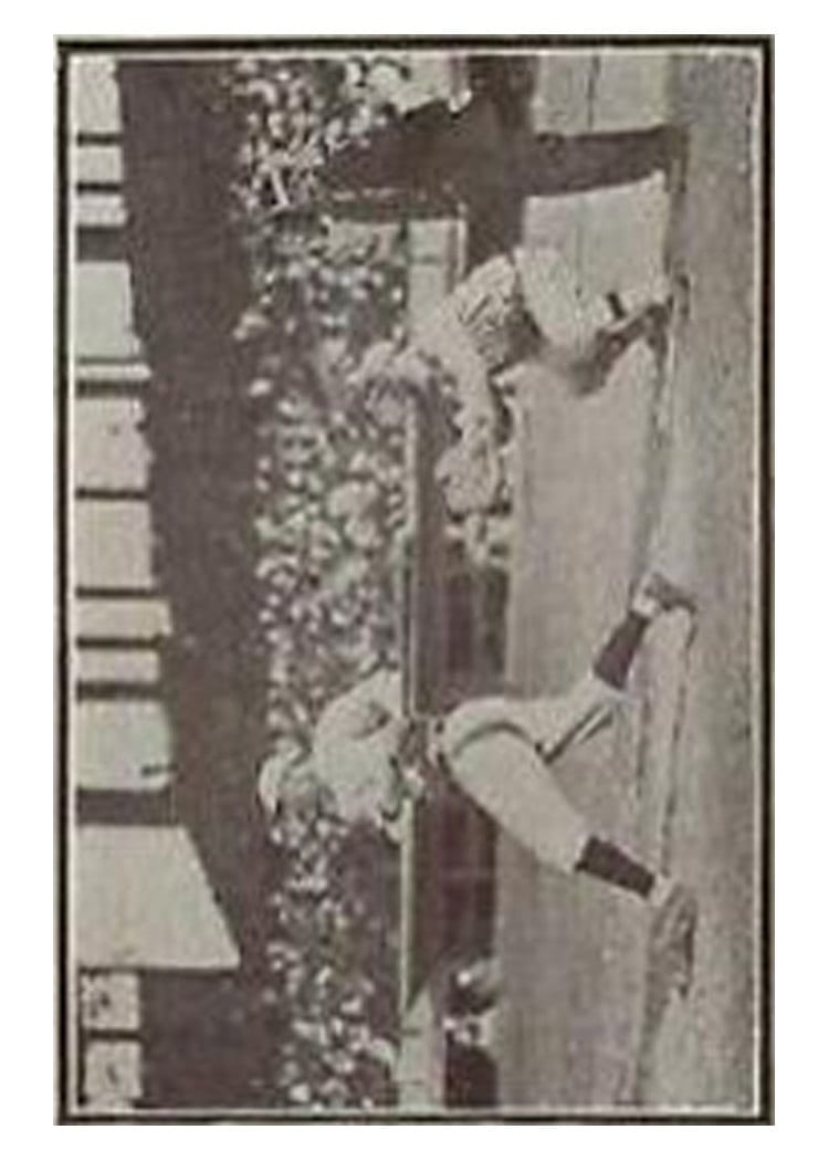 1913 Tom Barker Game Batter Swinging Looking Forward card