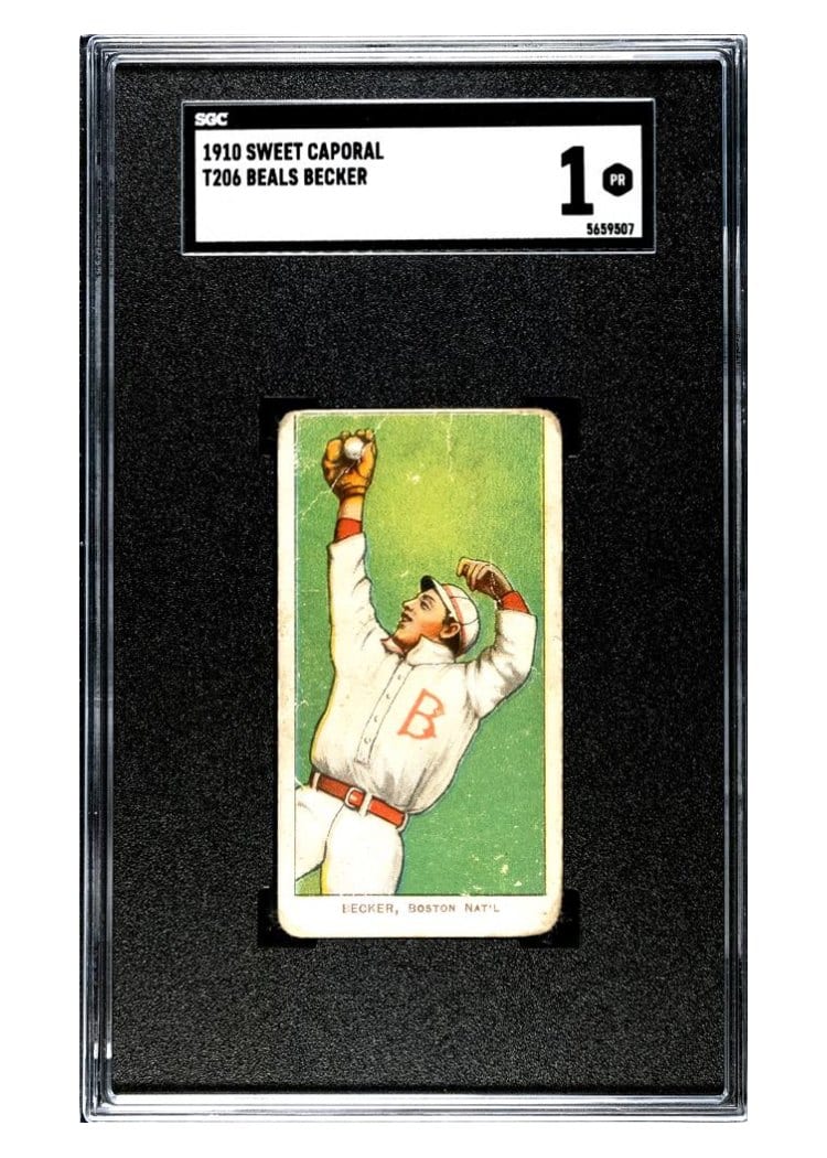 1909 T206 Sweet Caporal 350 Factory 30 Beals Becker card