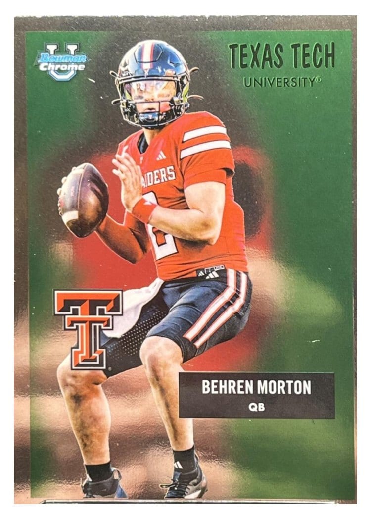2025 Bowman University Chrome 1955 Bowman Football Behren Morton #55AV-11 card