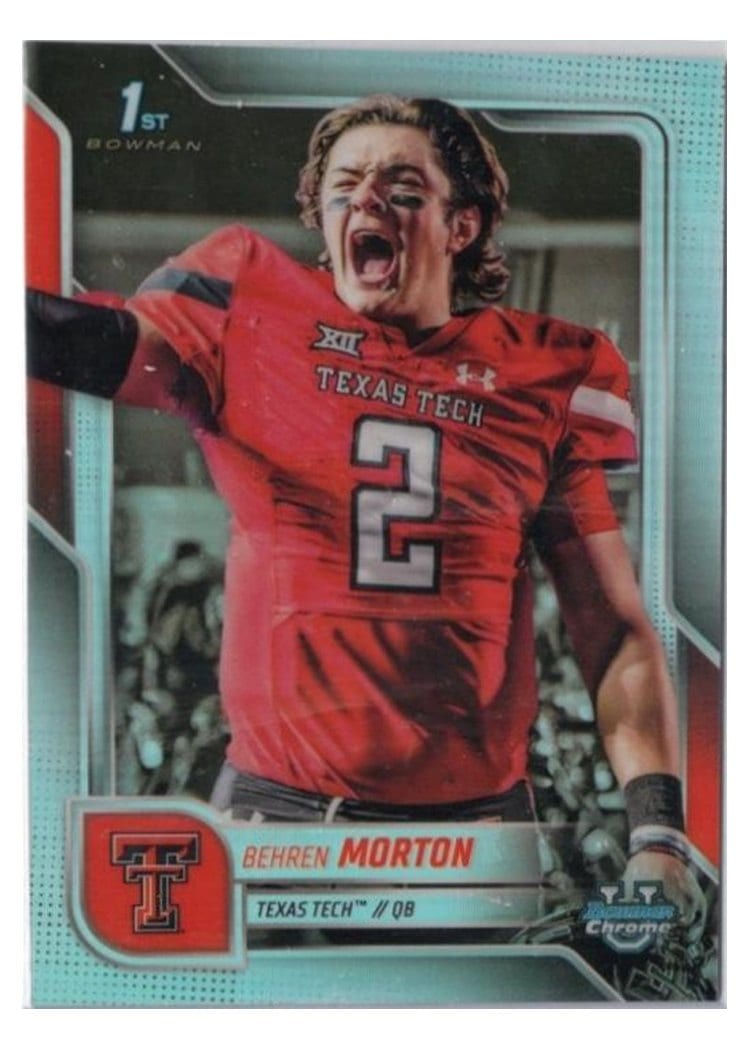 2025 Bowman University Chrome Base Image Variation Refractor Behren Morton #SP-9 card