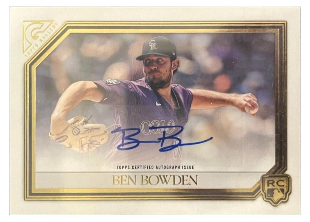 2021 Topps Gallery Rookie Autographs Ben Bowden #RA-BB card