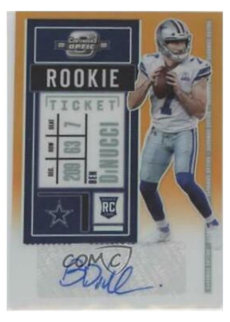 2020 Panini Contenders Optic Base Set Ben DiNucci #199 card
