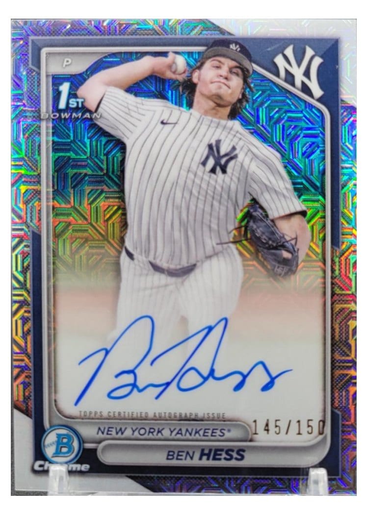 2024 Bowman Draft Chrome Prospect Autographs Ben Hess Blue Refractor #CPA-BH card