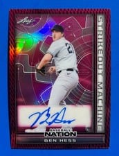 2025 Leaf Baseball Nation Strikeout Machine Autographs Ben Hess #SMA-BH1 card