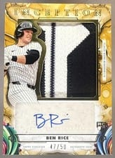 2025 Topps Inception Inception Autograph Jumbo Patch Ben Rice #IAJP-BR card