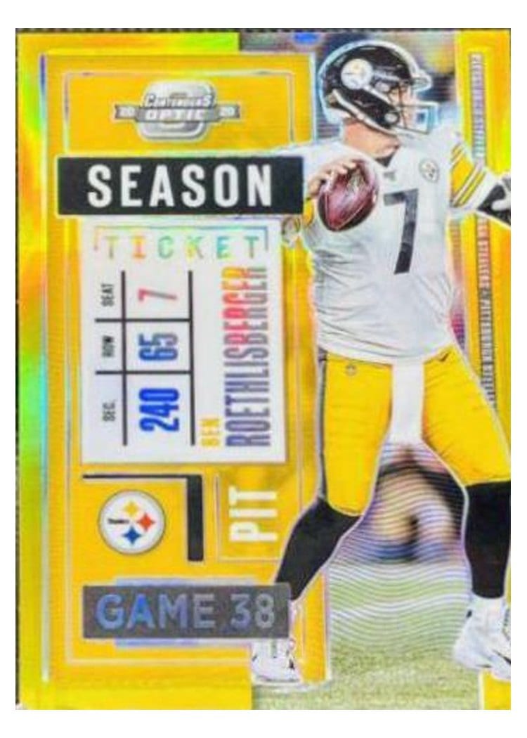 2020 Panini Contenders Optic Base Set Ben Roethlisberger Gold #48 card