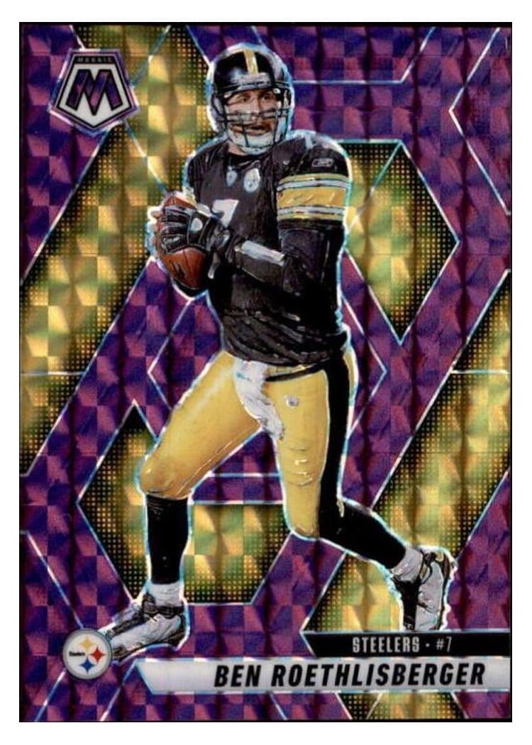 2025 Panini Mosaic Base Set Ben Roethlisberger Purple #9 card
