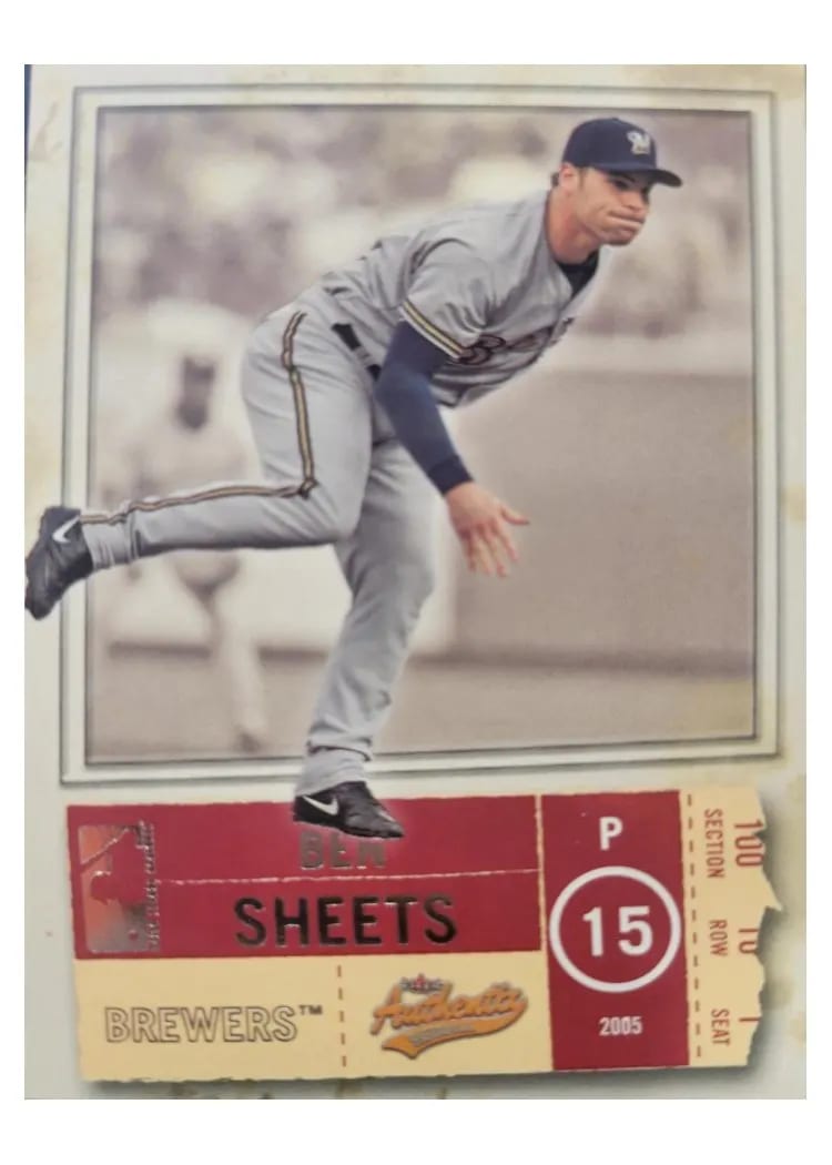 2005 Fleer Authentix Ben Sheets #71 card
