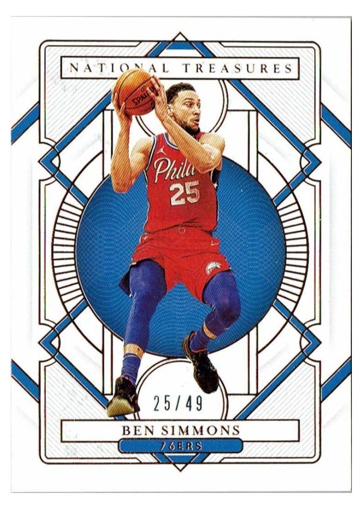 2020-21 Panini National Treasures Base Set Ben Simmons #67 card