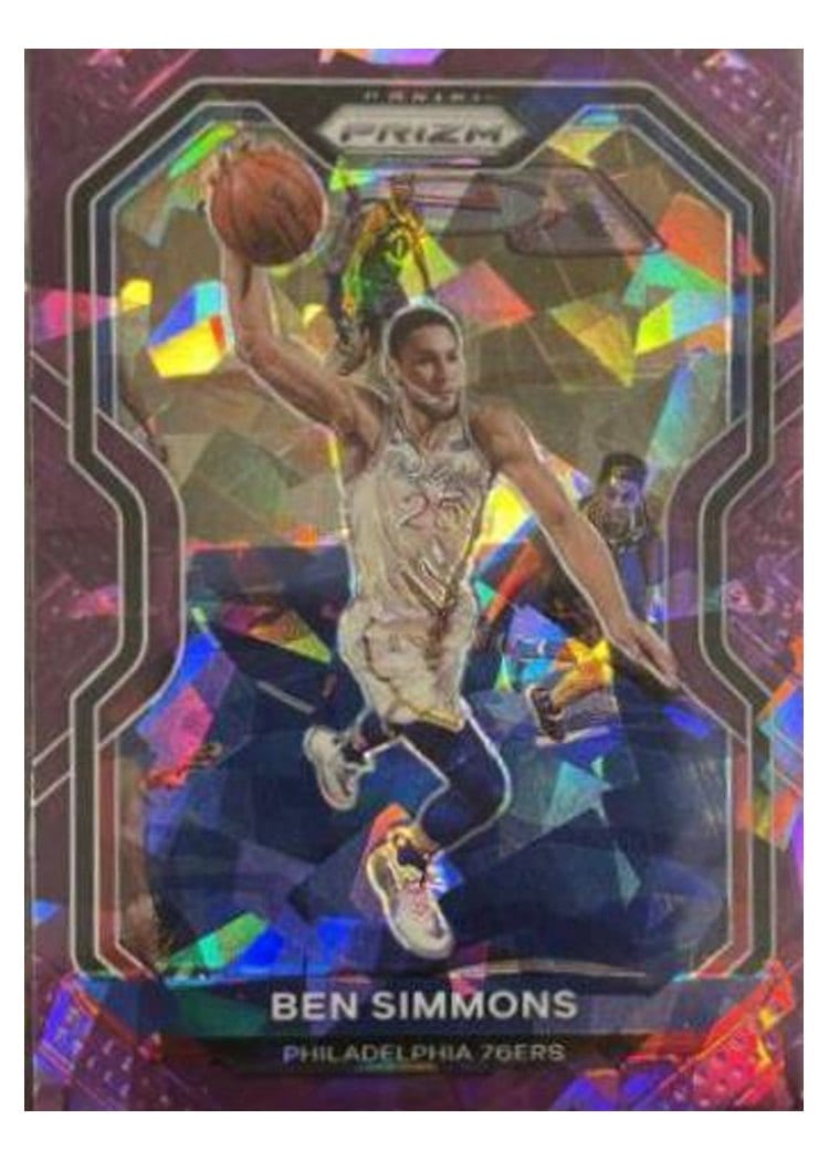 2020-21 Panini Prizm Base Set Ben Simmons Purple Ice Prizm #125 card