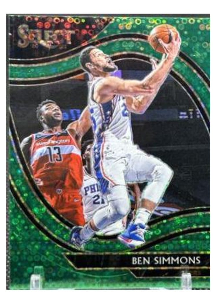 2020-21 Panini Select Base Set Ben Simmons Green Disco Prizm #249 card