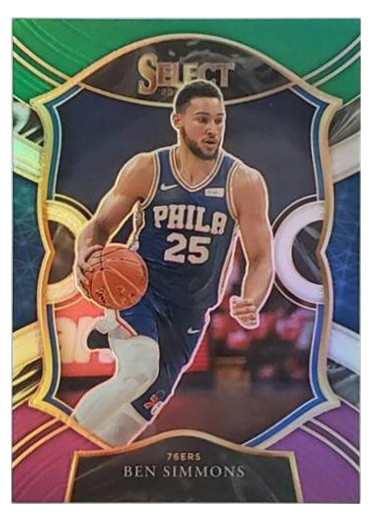 2020-21 Panini Select Base Set Ben Simmons Green White Purple #34 card