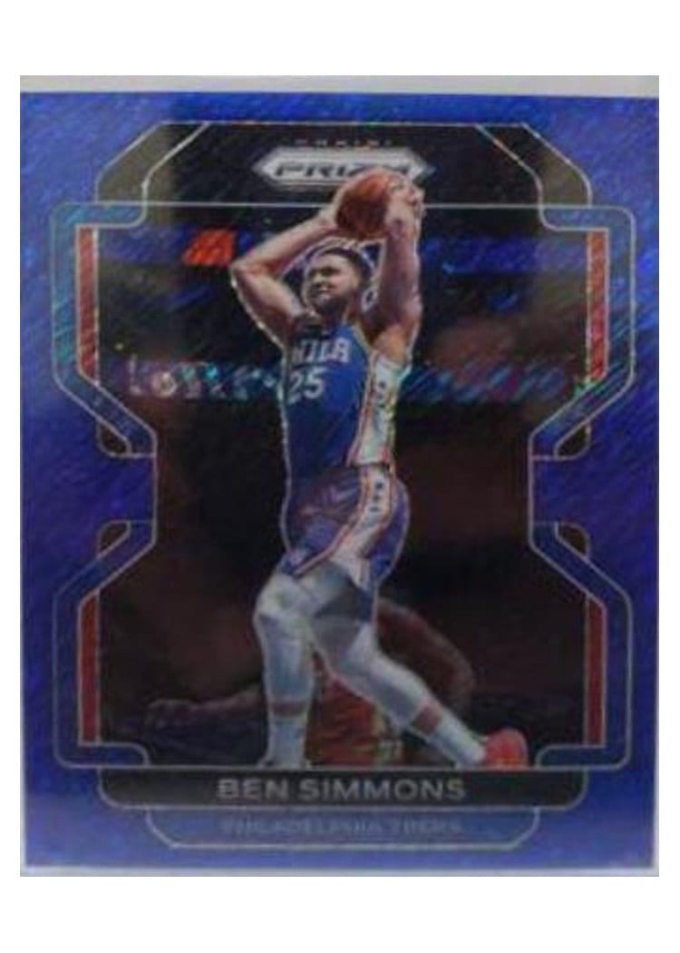 2021-22 Panini Prizm Base Set Ben Simmons Blue Shimmer #199 card