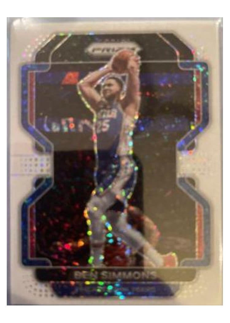 2021-22 Panini Prizm Base Set Ben Simmons White Sparkle Prizm #199 card