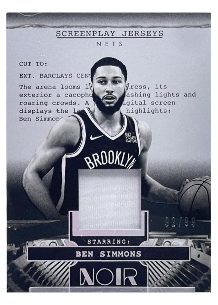 2024-25 Panini Noir Screenplay Jerseys Set Ben Simmons #11 card