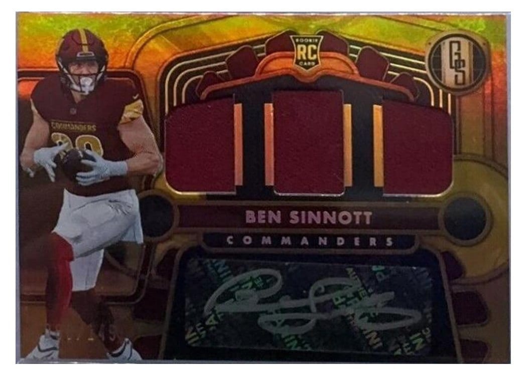 2024 Panini Gold Standard Rookie Jersey Autographs Triple Ben Sinnott #24 card