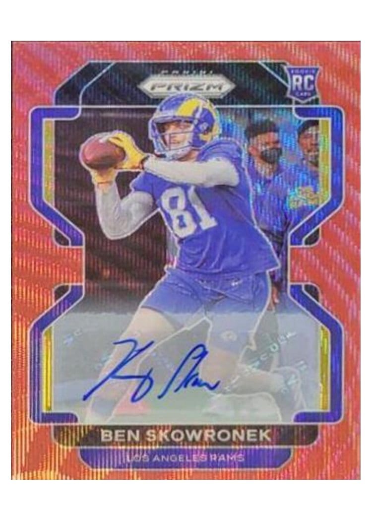 2021 Panini Prizm Base Set Ben Skowronek Autograph Red Wave Prizm #413 card
