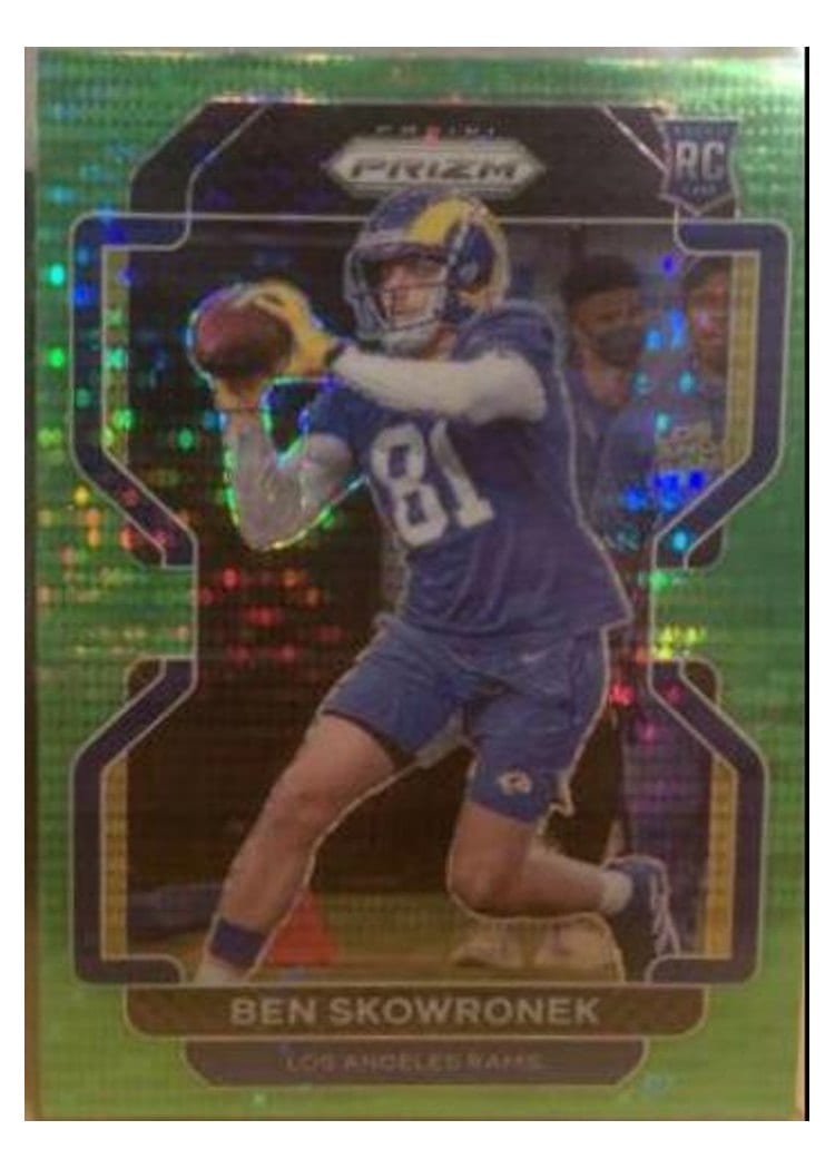 2021 Panini Prizm Base Set Ben Skowronek Neon Green Pulsar Prizm #413 card