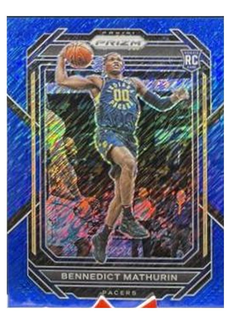 2022-23 Panini Prizm Base Set Bennedict Mathurin Blue Shimmer Prizm #254 card