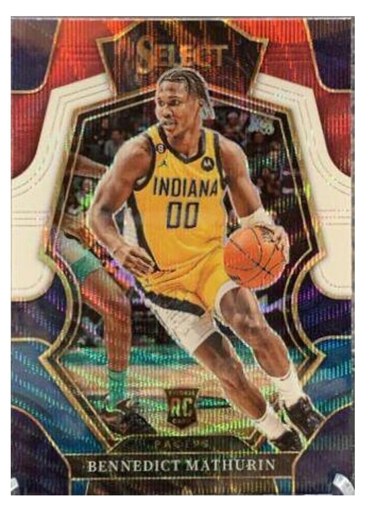 2022-23 Panini Select Base Set Bennedict Mathurin Blue Prizm #182 card