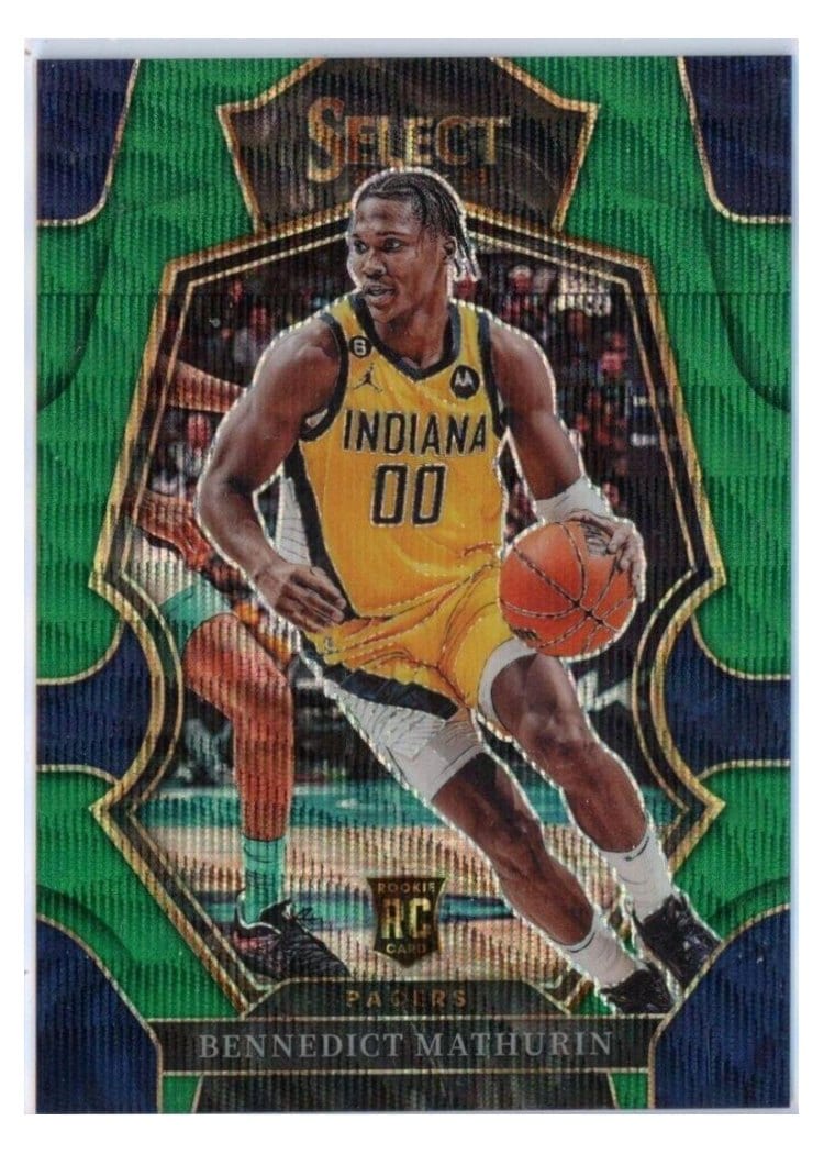 2022-23 Panini Select Base Set Bennedict Mathurin Green Wave Prizm #279 card