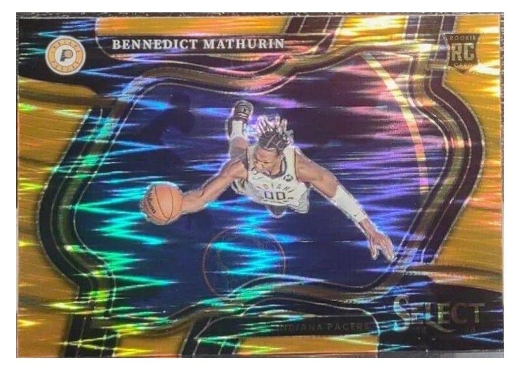2022-23 Panini Select Base Set Bennedict Mathurin Orange Flash Prizm #279 card