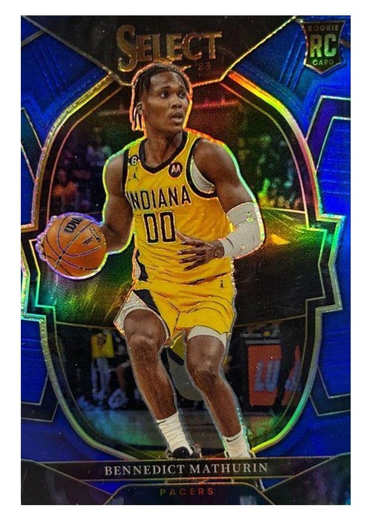 2022-23 Panini Select Base Set Bennedict Mathurin Blue Prizm #79 card