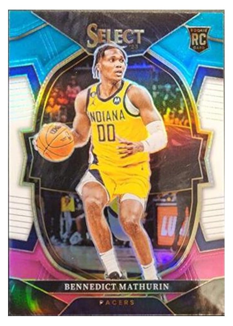 2022-23 Panini Select Base Set Bennedict Mathurin Teal White Pink Prizm #79 card