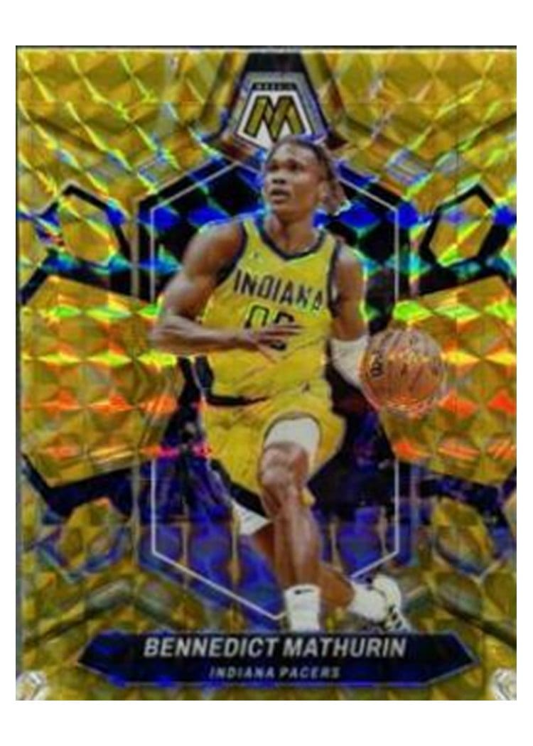 2023-24 Panini Mosaic Base Set Bennedict Mathurin Reactive Yellow #71 card