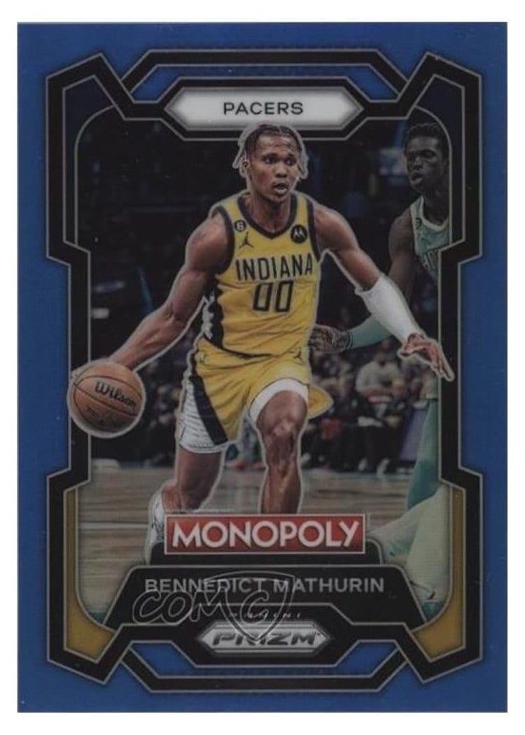 2023-24 Panini Prizm Monopoly Base Set Bennedict Mathurin Boardwalk Blue #35 card