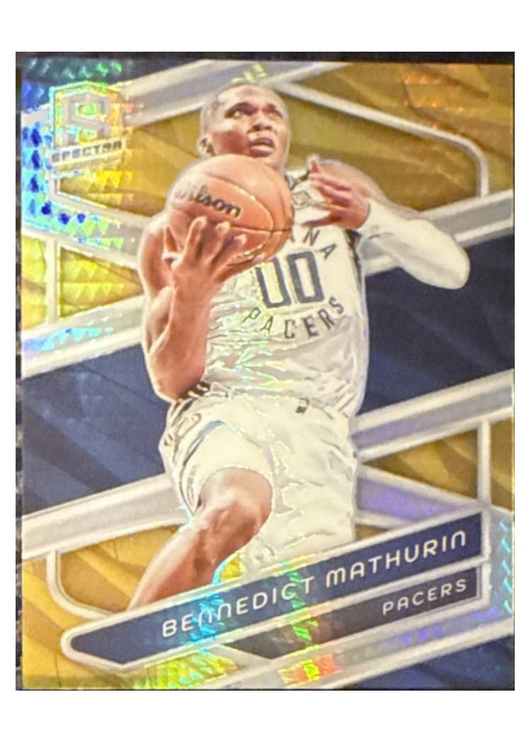2023-24 Panini Spectra Base Set Bennedict Mathurin Gold International #123 card