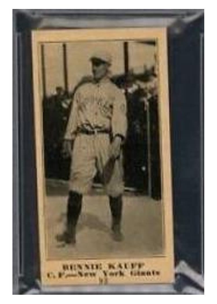 1916 Famous & Barr Co Bennie Kauff #92 card