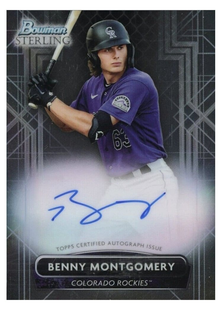 2022 Bowman Sterling Prospect Autographs Benny Montgomery #PA-BM card