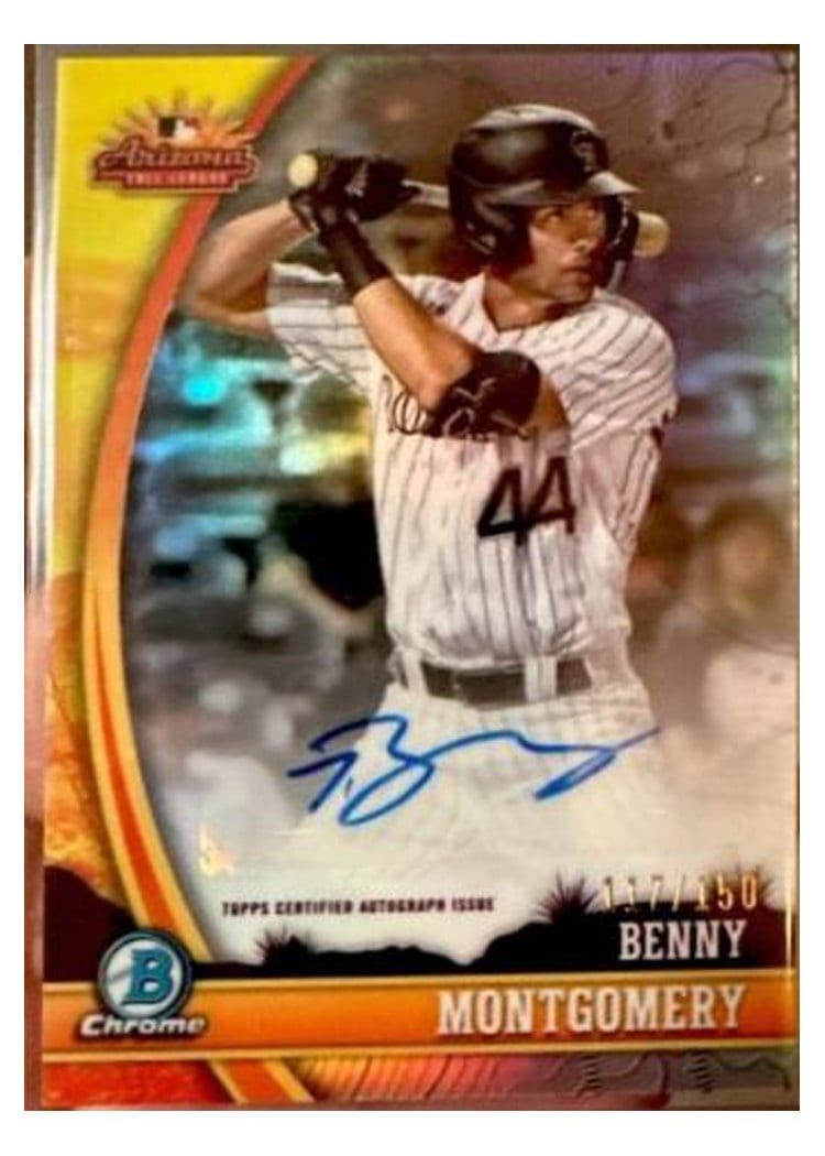 2024 Bowman Chrome 2023 AFL Fall Stars Autographs Benny Montgomery #AFL-BM card