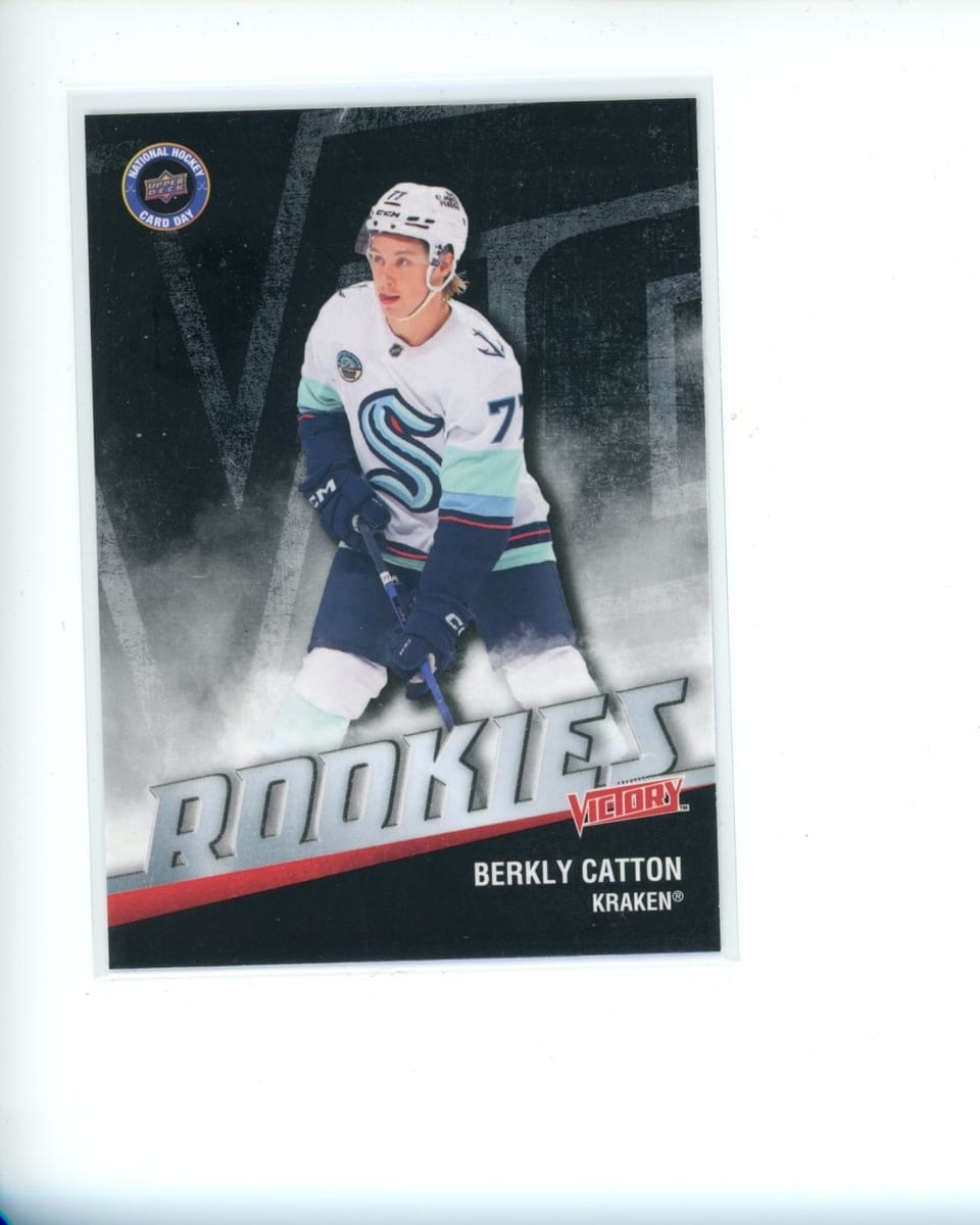 2026 Upper Deck National Hockey Card Day UD Victory Black Rookies Berkly Catton #V-13 card