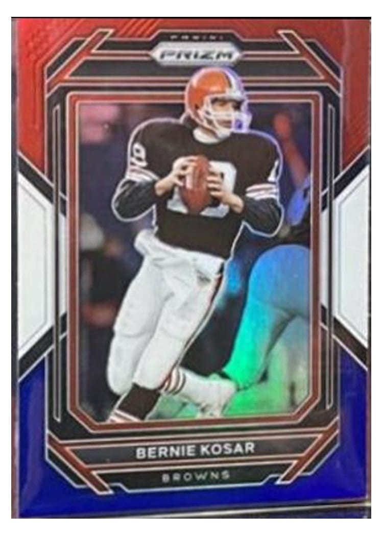 2022 Panini Prizm Base Set Bernie Kosar Red White Blue #74 card