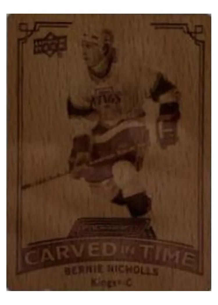 2023-24 Upper Deck Engrained Carved in Time Manufactured Wood Bernie Nicholls #CT-7 card