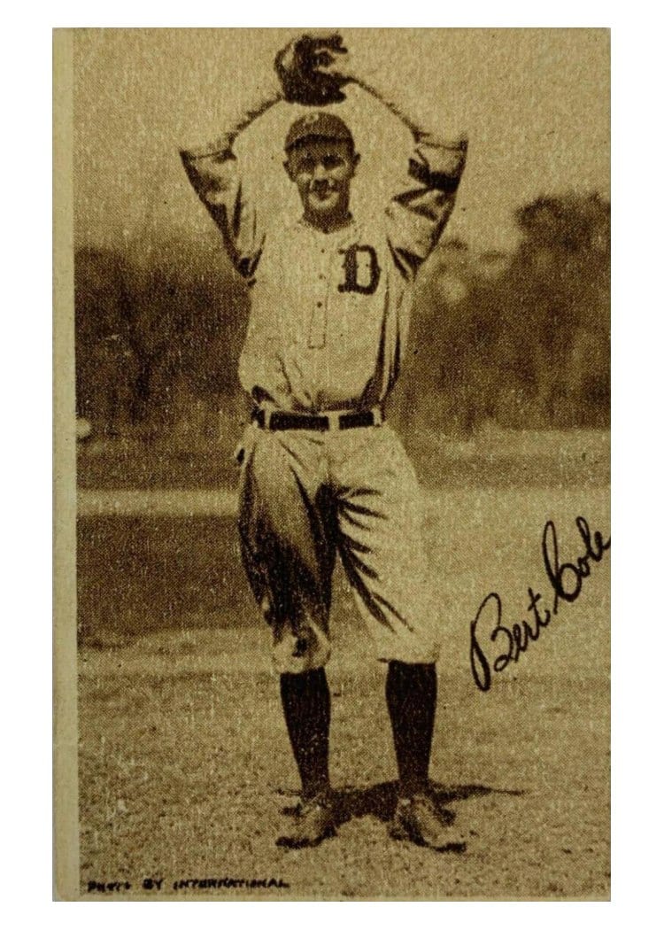 1923 Willard Chocolate Bert Cole card