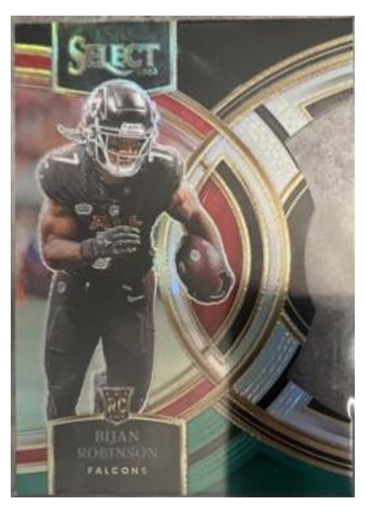 2023 Panini Select Bijan Robinson Green Prizm Die-Cut #180 card