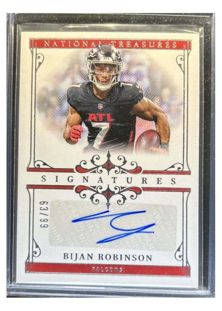 2025 Panini National Treasures Signatures Bijan Robinson #13 card