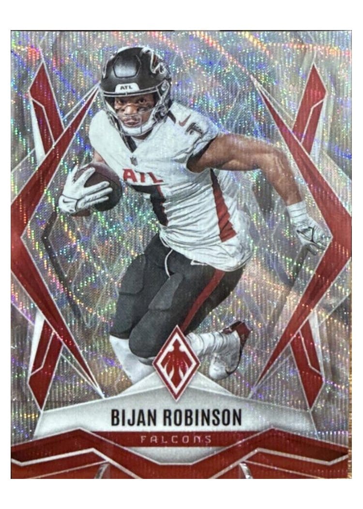 2025 Panini Phoenix Base Set Bijan Robinson Blue Hyper #112 card