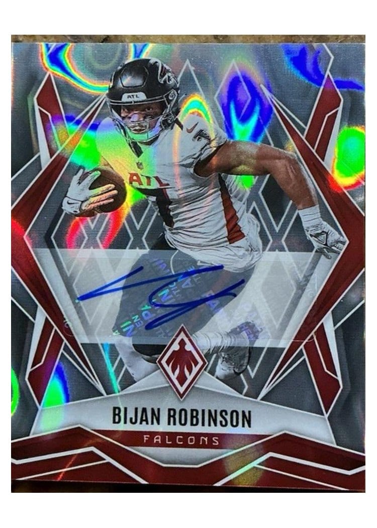 2025 Panini Phoenix Base Set Bijan Robinson Silver Autograph #112 card