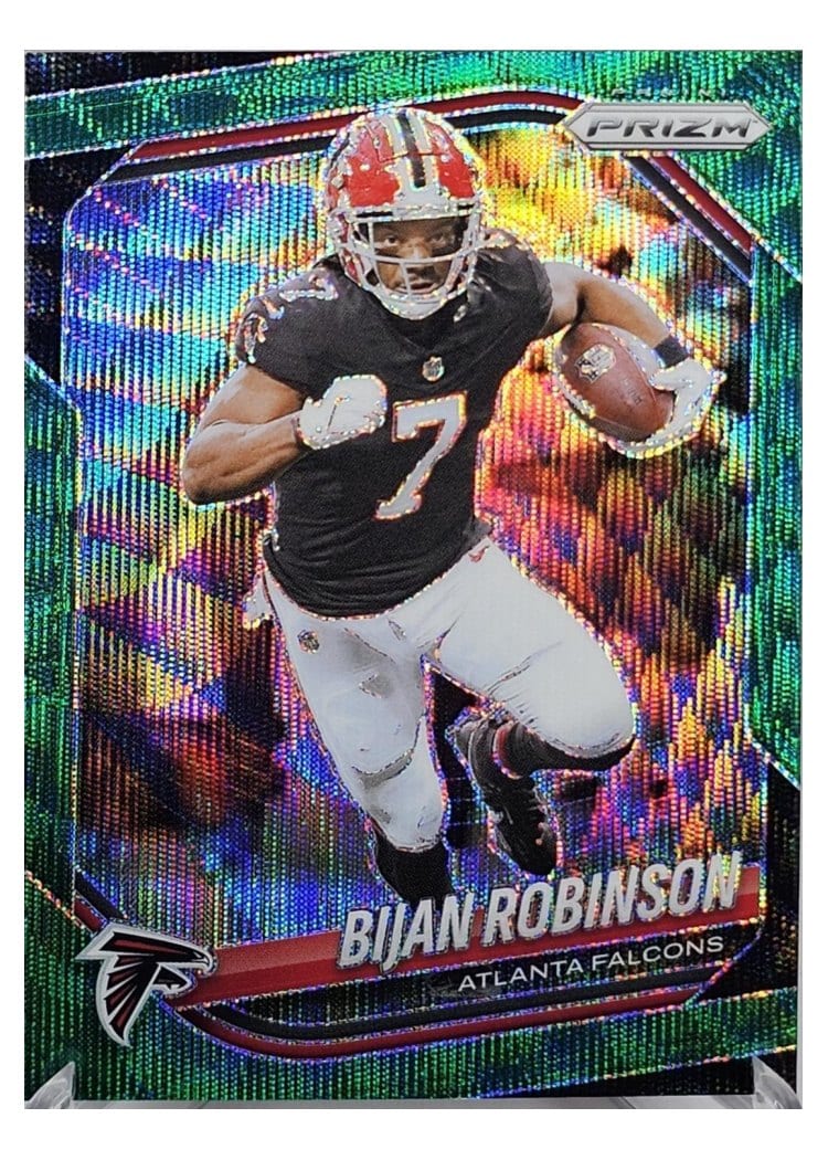 2025 Panini Prizm Base Set Bijan Robinson Green Wave #96 card