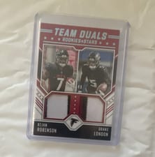 2023 Panini Rookies & Stars Team Duals Bijan Robinson / Drake London #TD-BD
